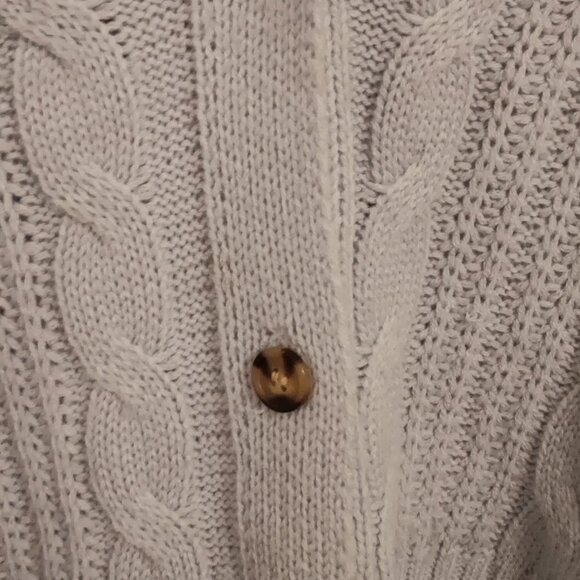 Light Blue Grandpa Style Knitted Button Up Cardigan Sweater Women - Picture 3 of 8